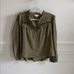 Camilla Olive button down blouse
